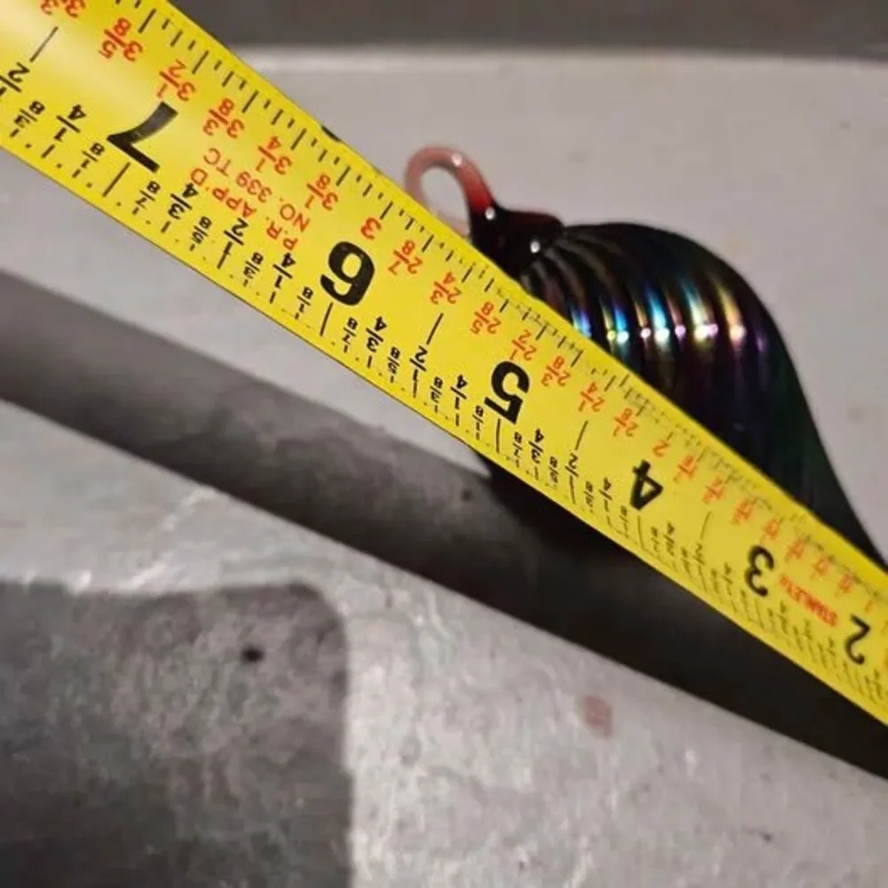 Iridescent Hand Blown Glass Swirl Ornament